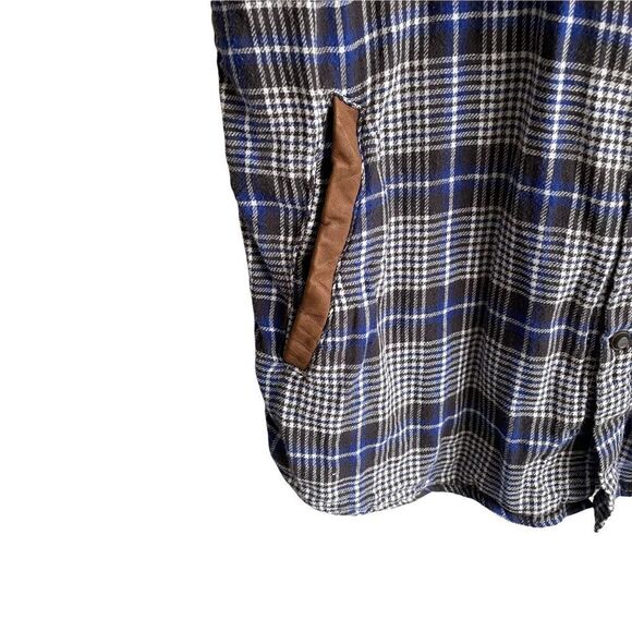 SCOTCH & SODA Men’s Plaid Flannel Button Front Shirt Blue White XL - Picture 6 of 10